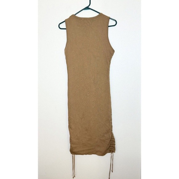 Lioness Military Minds Ruched Mini Bodycon Adjustable Tank Dress Sz XL, Camel - Picture 5 of 12